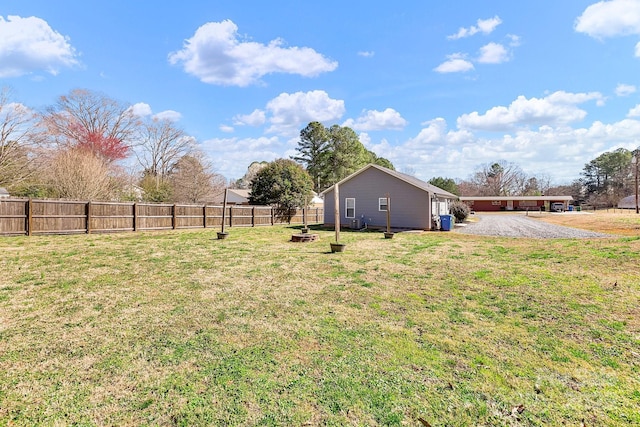 view of yard with fence