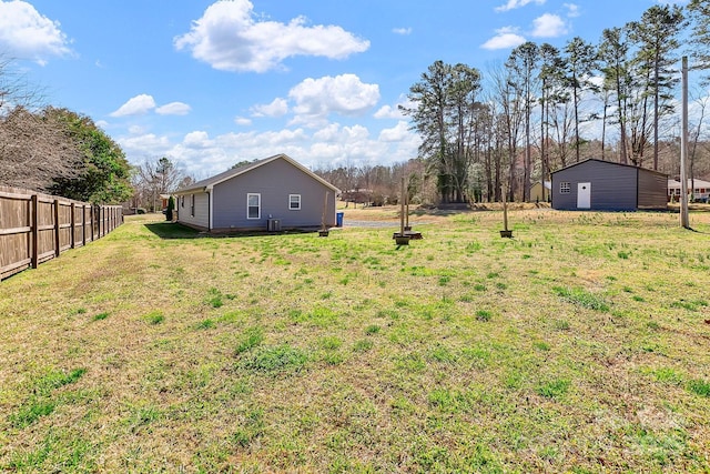 view of yard with fence