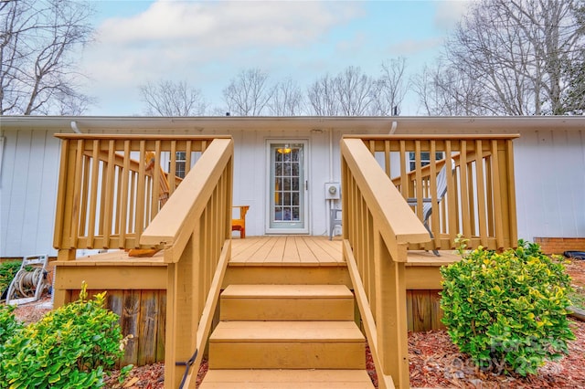 wooden terrace with stairs