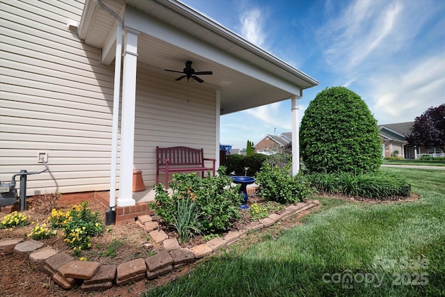 313 Garner Dr, Salisbury, NC 28146 - exterior space with a ceiling fan and covered porch