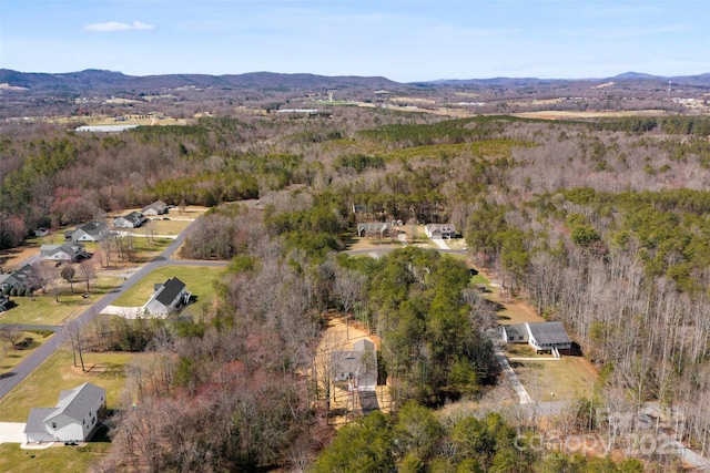 drone / aerial view with a mountain view