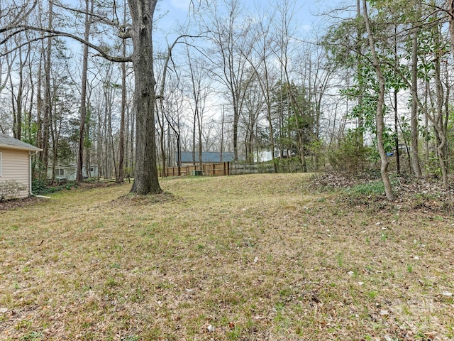 view of yard featuring fence