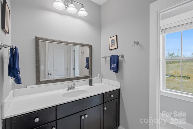 bathroom featuring plenty of natural light and vanity