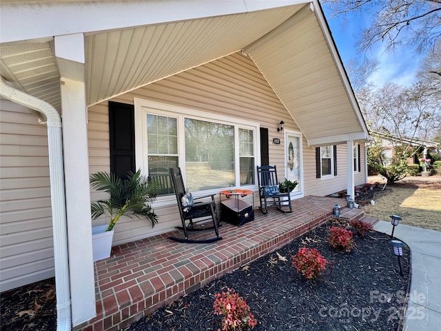 view of patio with a porch