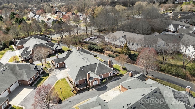 aerial view with a residential view