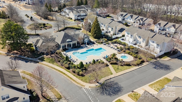 bird's eye view with a residential view