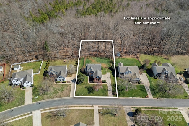 bird's eye view with a residential view