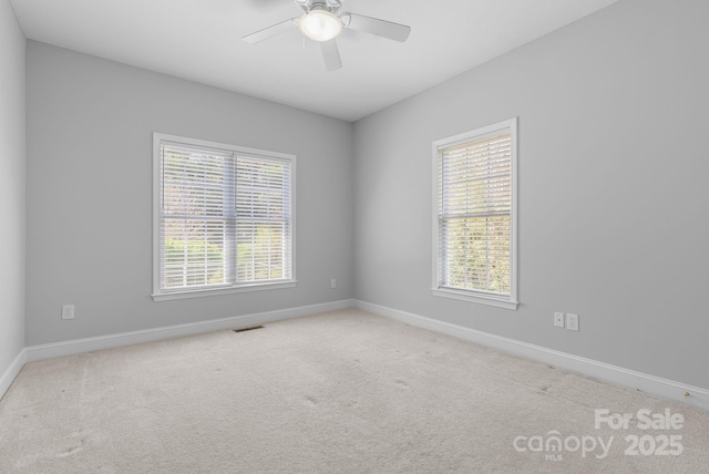 79 Mill Pond Way, Hendersonville, NC 28791 - carpeted spare room featuring visible vents, a ceiling fan, and baseboards