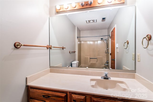 162 Southerland Rd, Pisgah Forest, NC 28768 - full bath featuring vanity, shower / tub combination, and toilet