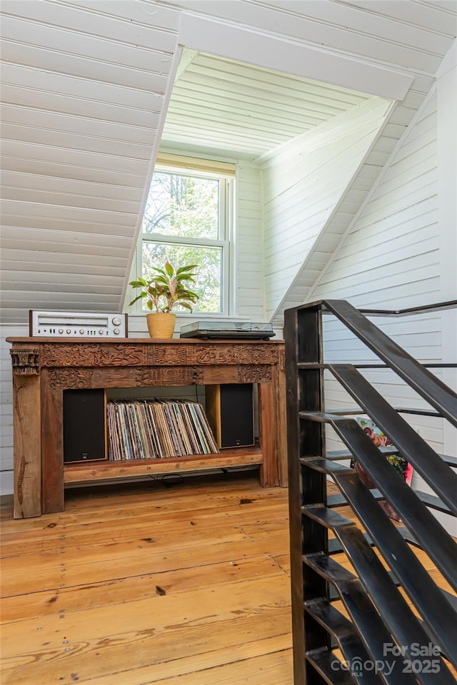 interior space with wood finished floors