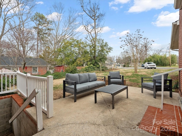 view of patio / terrace featuring an outdoor living space