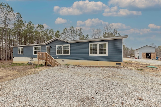 manufactured / mobile home featuring crawl space