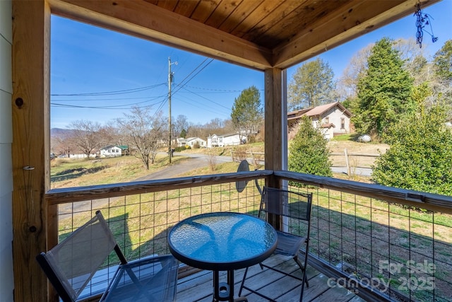 balcony with a residential view