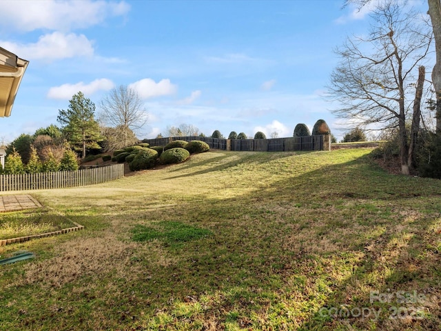 view of yard featuring fence