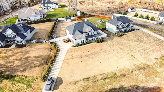 bird's eye view with a residential view