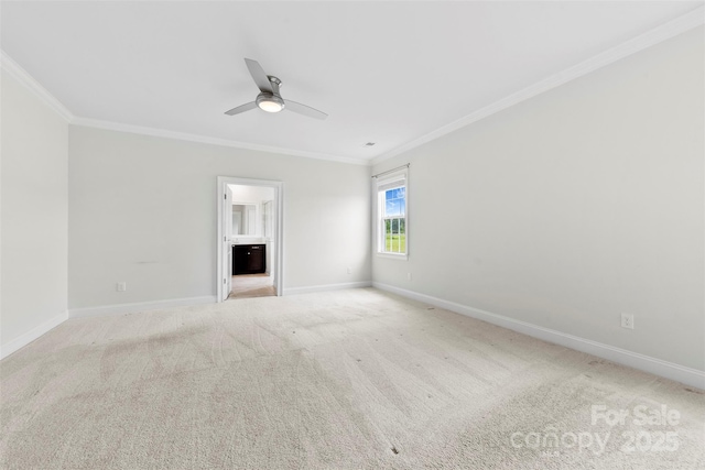 1300 Dali Blvd, Mount Holly, NC 28120 - unfurnished living room featuring crown molding, a ceiling fan, baseboards, and light carpet