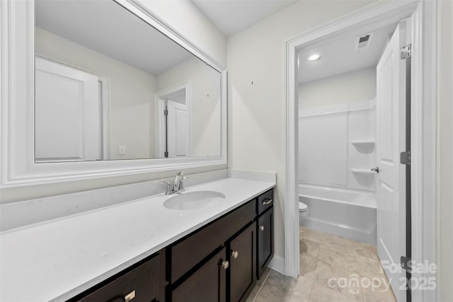 1300 Dali Blvd, Mount Holly, NC 28120 - bathroom with vanity, toilet, and  shower combination