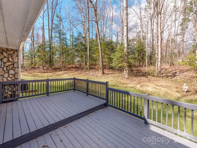 deck with a lawn