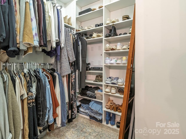 view of walk in closet