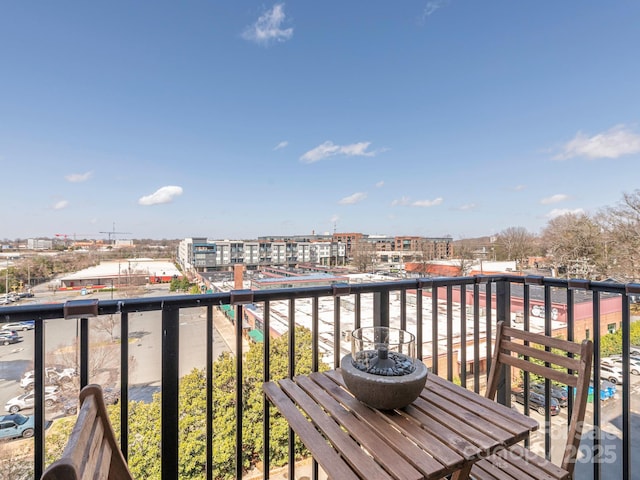 balcony featuring a view of city