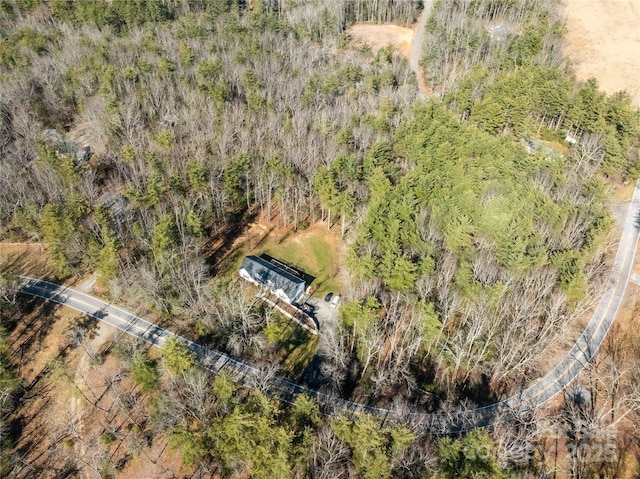 aerial view with a forest view