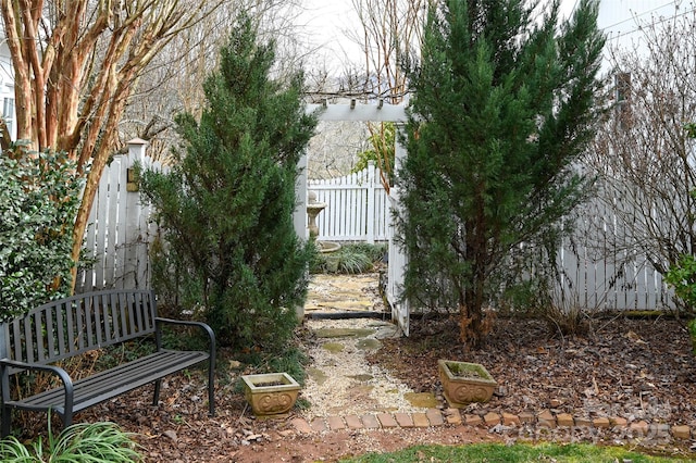 view of yard with fence