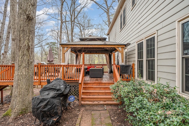deck with a gazebo