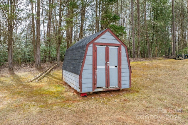 view of shed