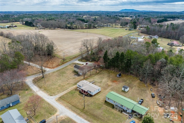 bird's eye view featuring a rural view