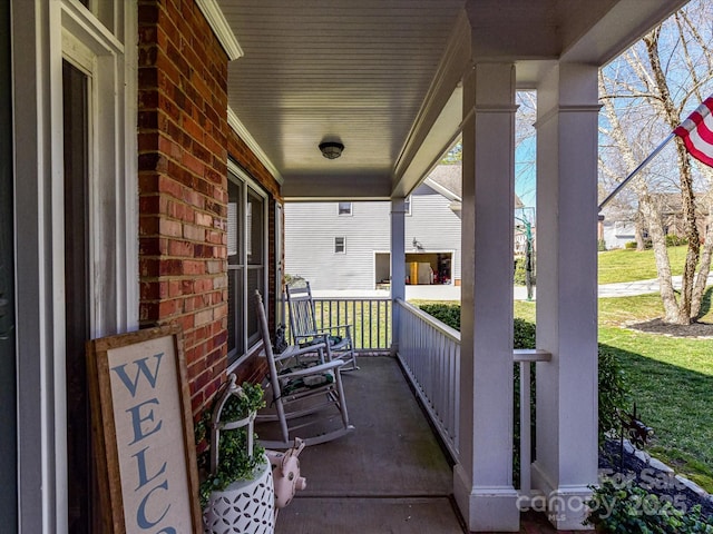 view of patio / terrace featuring covered porch