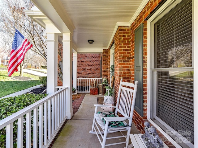 balcony with covered porch