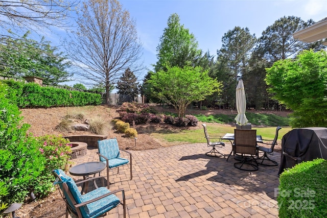 4001 Perth Rd, Fort Mill, SC 29707 - view of patio featuring fence, grilling area, and outdoor dining area