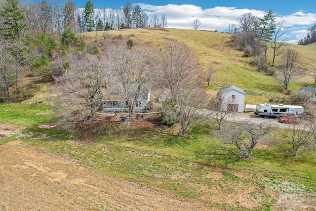 aerial view featuring a rural view