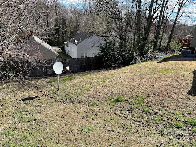 view of yard with fence