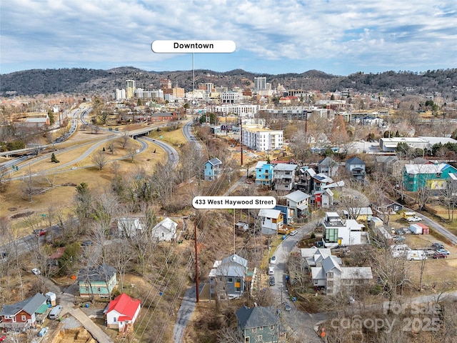 433 W Haywood St, Asheville, NC 28801 - birds eye view of property with a mountain view