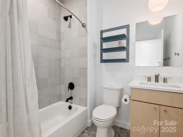 433 W Haywood St, Asheville, NC 28801 - full bathroom featuring baseboards, toilet, vanity, and shower / bathtub combination with curtain