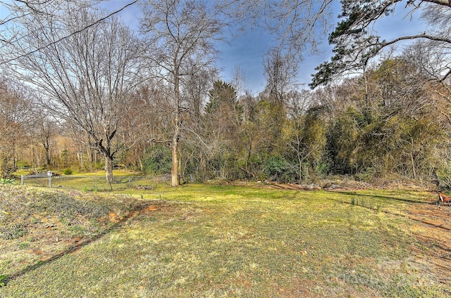 view of yard featuring a view of trees