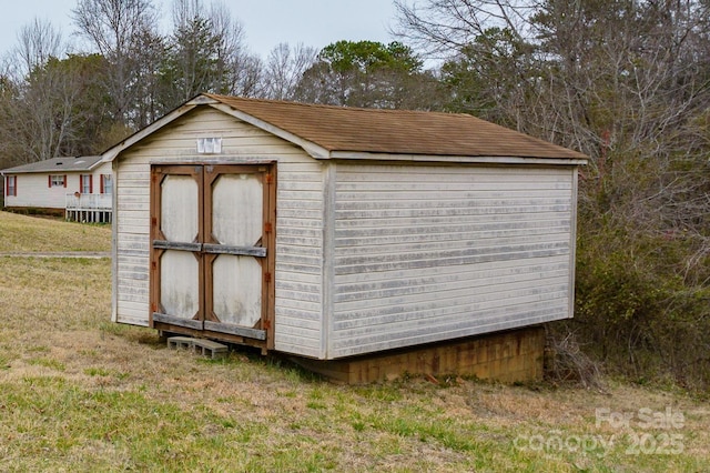 view of shed