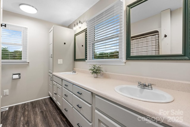 2609 Raintree St, Connelly Springs, NC 28612 - full bath with healthy amount of natural light, wood finished floors, double vanity, and baseboards