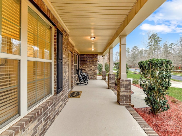 view of patio with a porch