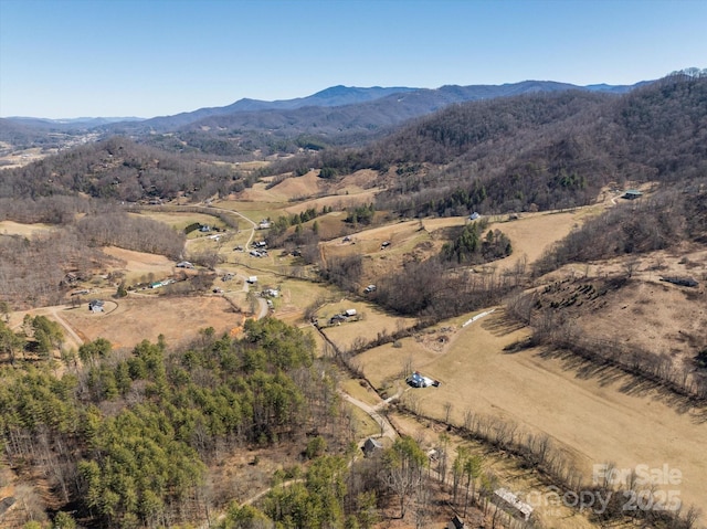 aerial view featuring a mountain view