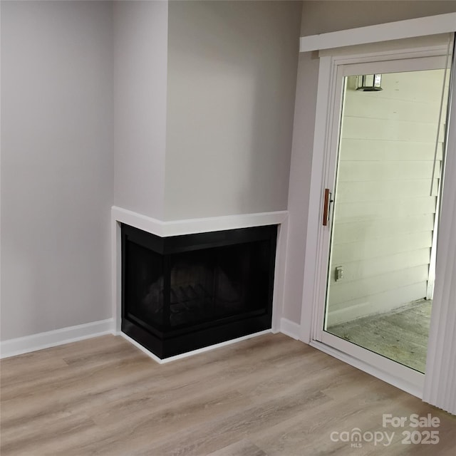 2545 Stockbridge Dr, Charlotte, NC 28210 - entrance foyer featuring light wood-style floors, a multi sided fireplace, and baseboards
