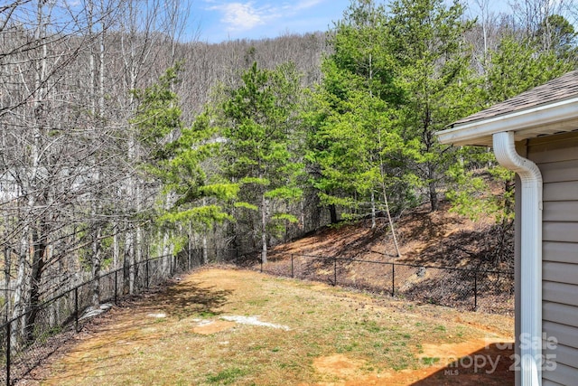 6 Clark Meadow Ln, Candler, NC 28715 - view of yard featuring fence and a forest view