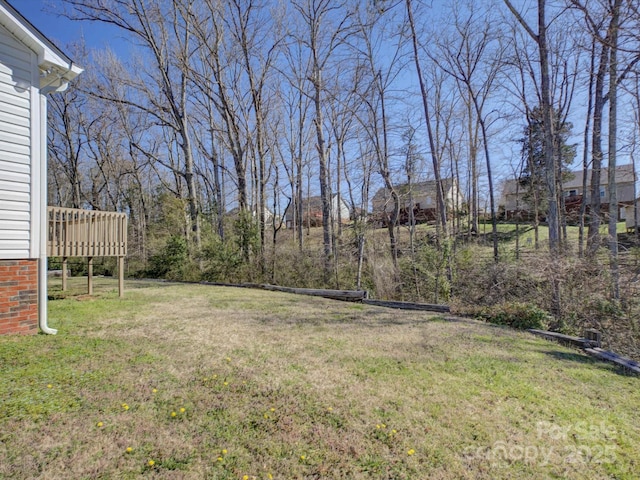 view of yard with a deck