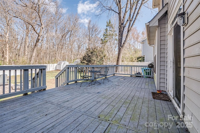 wooden terrace with fence