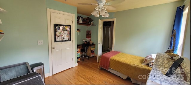 205 Kaitlyn Ln, Kings Mountain, NC 28086 - bedroom featuring light wood finished floors and a ceiling fan