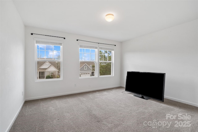 interior space with carpet and baseboards