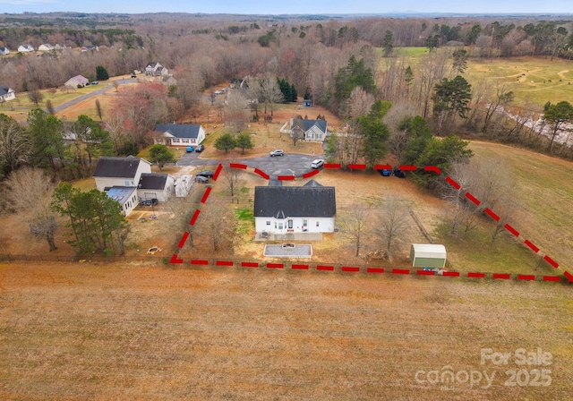 drone / aerial view with a rural view