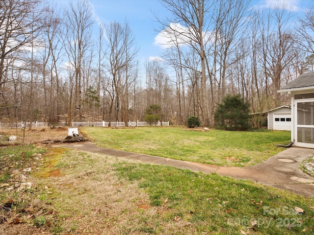 view of yard featuring fence