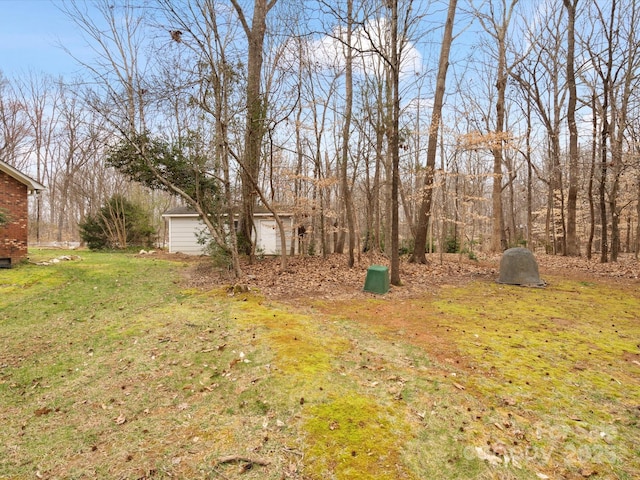 view of yard with an outdoor structure